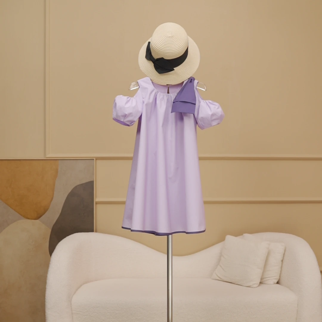 【现货】2023女童童装儿童夏季连衣裙A字短袖棉布裙洋气36L3317