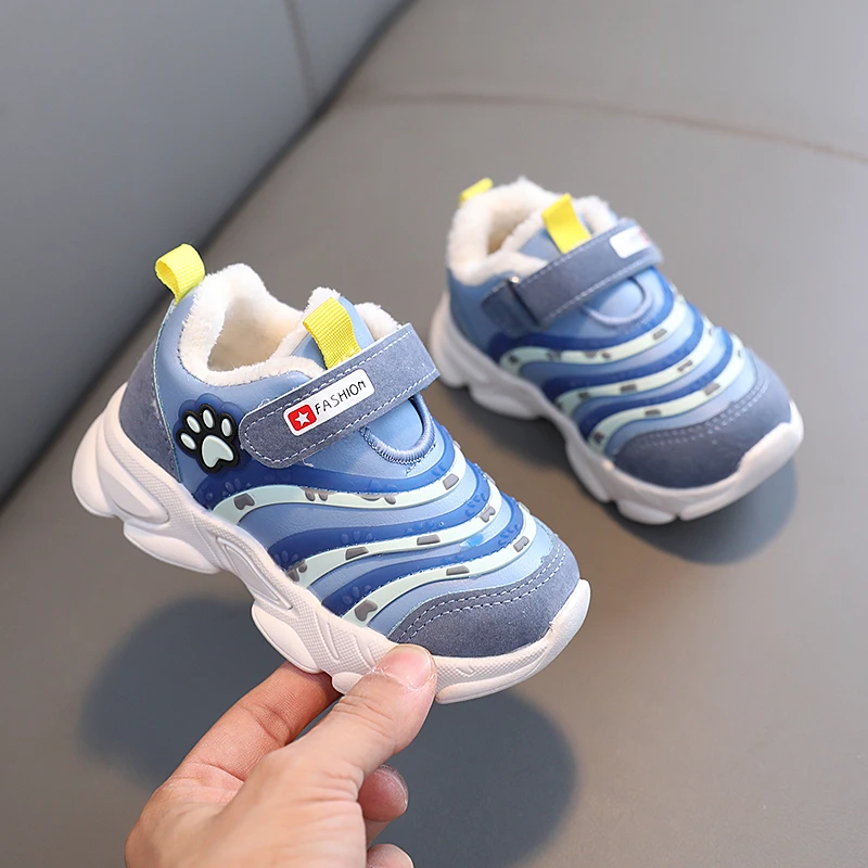 皮面保暖加绒软底童鞋儿童运动鞋冬季鞋子童鞋婴儿软底防滑秋冬