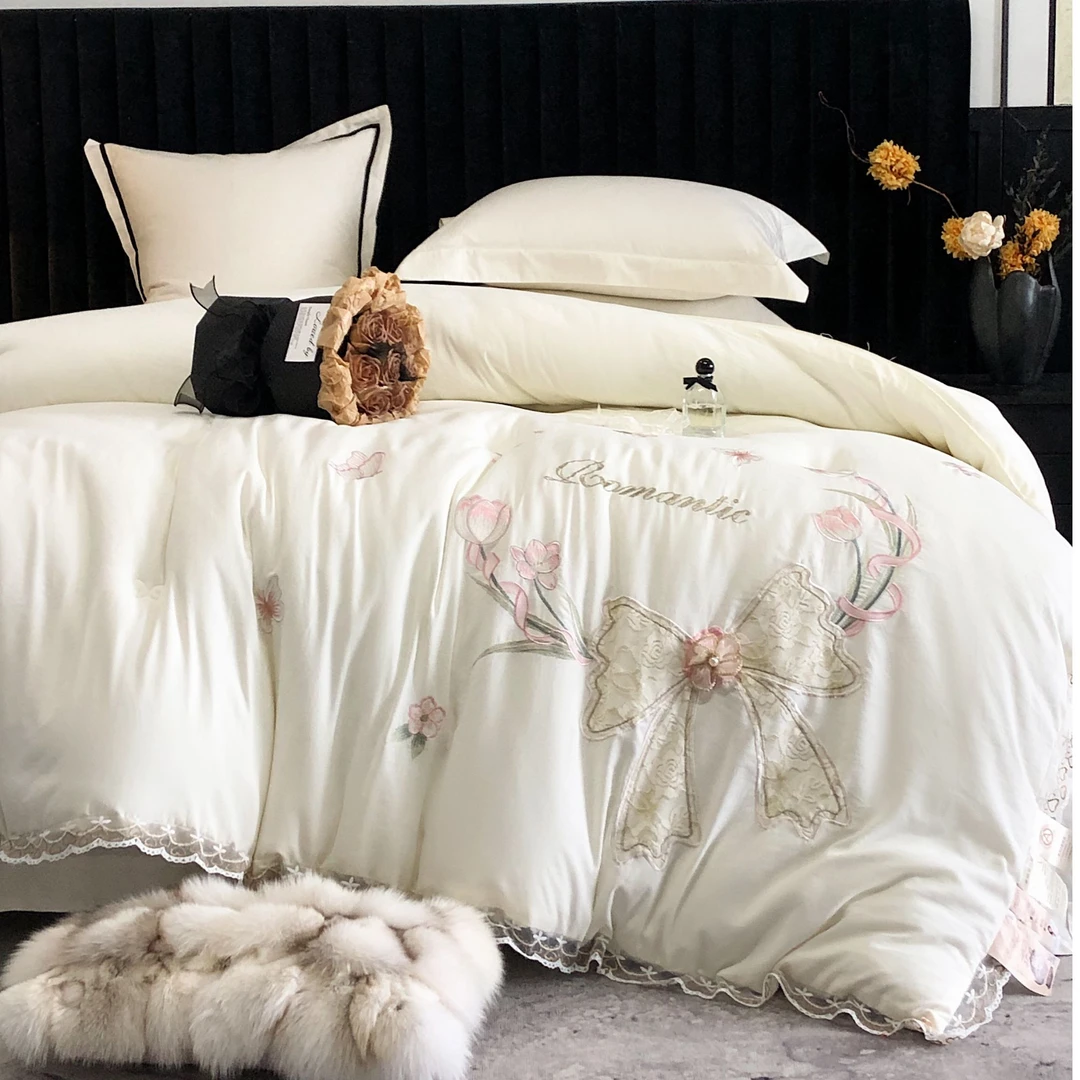 新款法式重工刺绣手工立体钉珠款被 DZZ花仙子