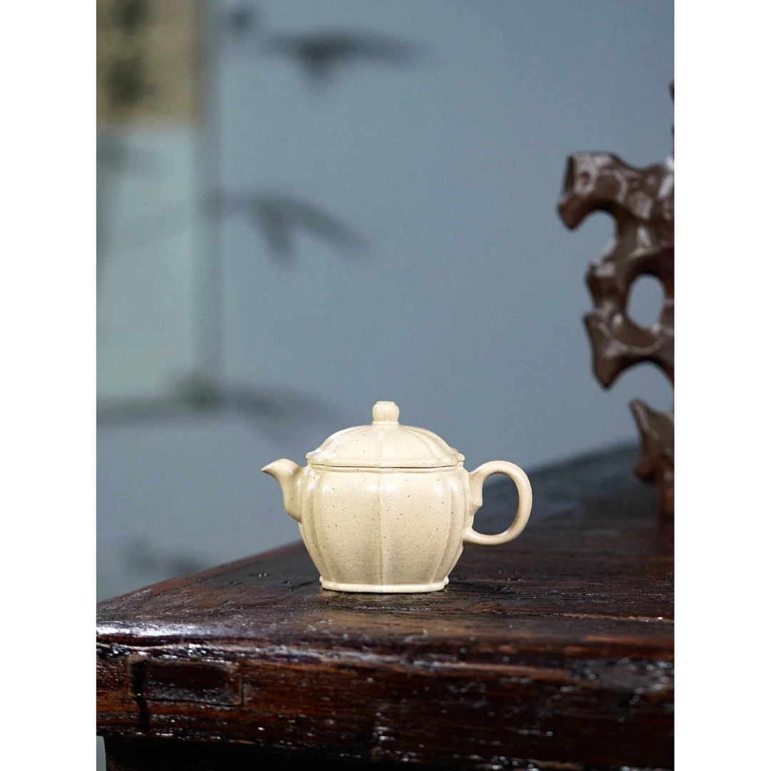 筋纹汉瓦宜兴紫砂壶原矿本绿泥精工手制家用茶壶茶具茶器120c c