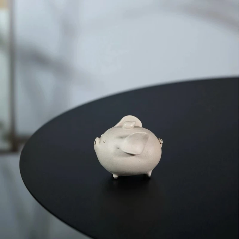 小飞猪小白猪创意花器白段泥紫砂壶精致小茶器150cc内推球孔