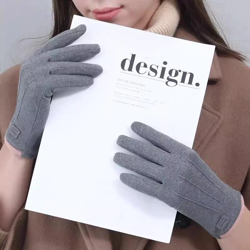 手套女冬季加绒保暖手套女士骑车手套加绒骑车防风手套加厚防寒