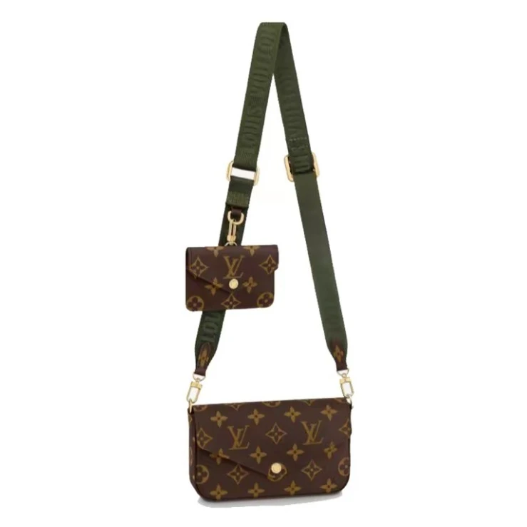 95新  LouisVuitton/路易威登LV 女包三合一绿肩带单肩包 9784075