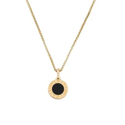 99新 BVLGARI/宝格丽 宝格丽 双面 黑玛瑙 圆饼项链 9076950