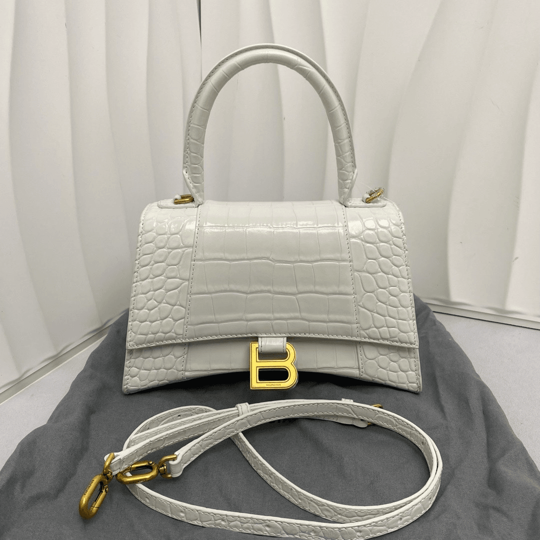 95新 Balenciaga/巴黎世家 白色沙漏斜挎手拎包s号 8872030