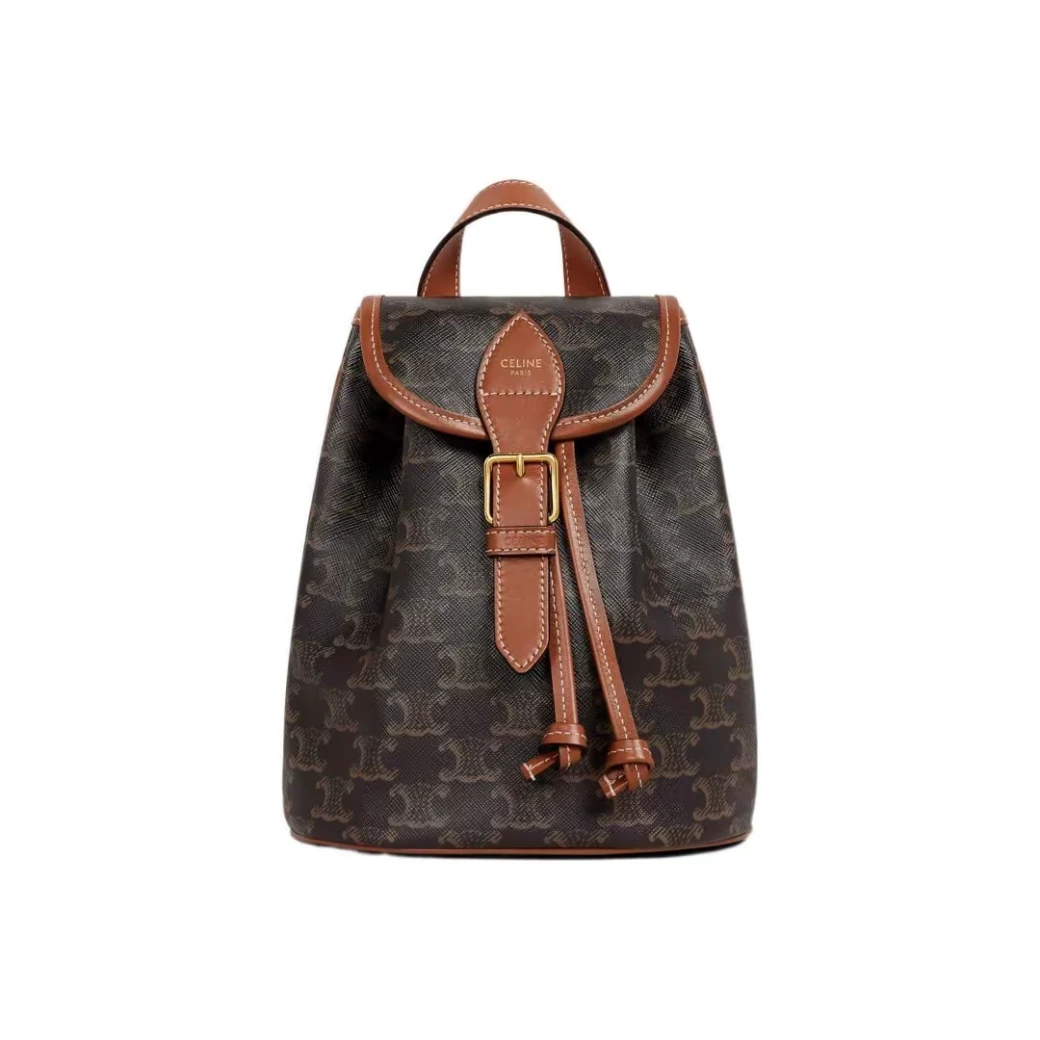 95新 Celine/思琳 赛琳 凯旋门老花双肩背包 9525329