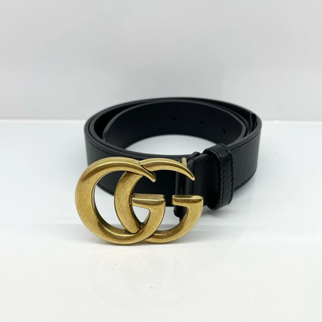 95新 GUCCI/古驰 古驰 黑金 腰带 皮带 96