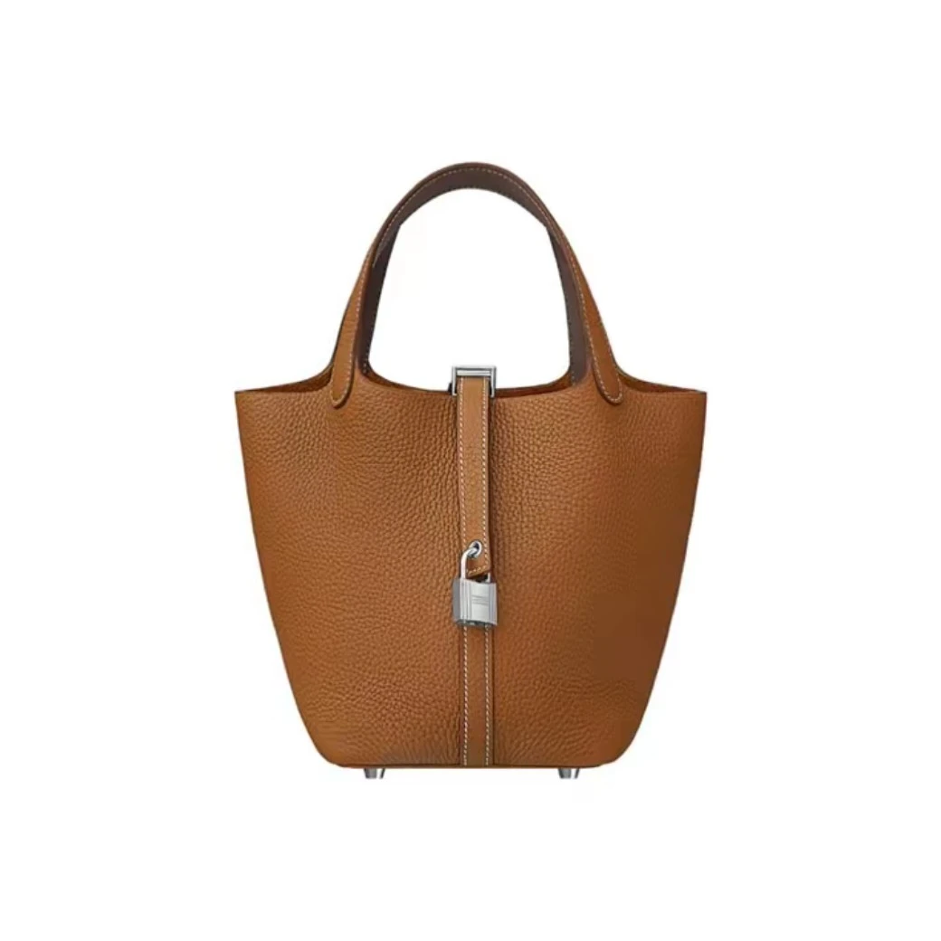 95新 Hermes/爱马仕 爱马仕  金棕色菜篮子 T刻 手提包 9020387