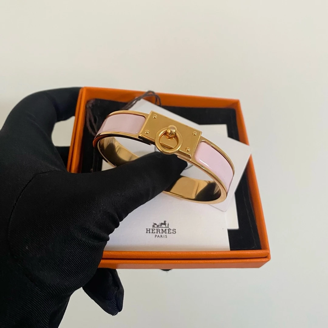 95新 Hermes/爱马仕 爱马仕 anneau手镯 粉色 8958440