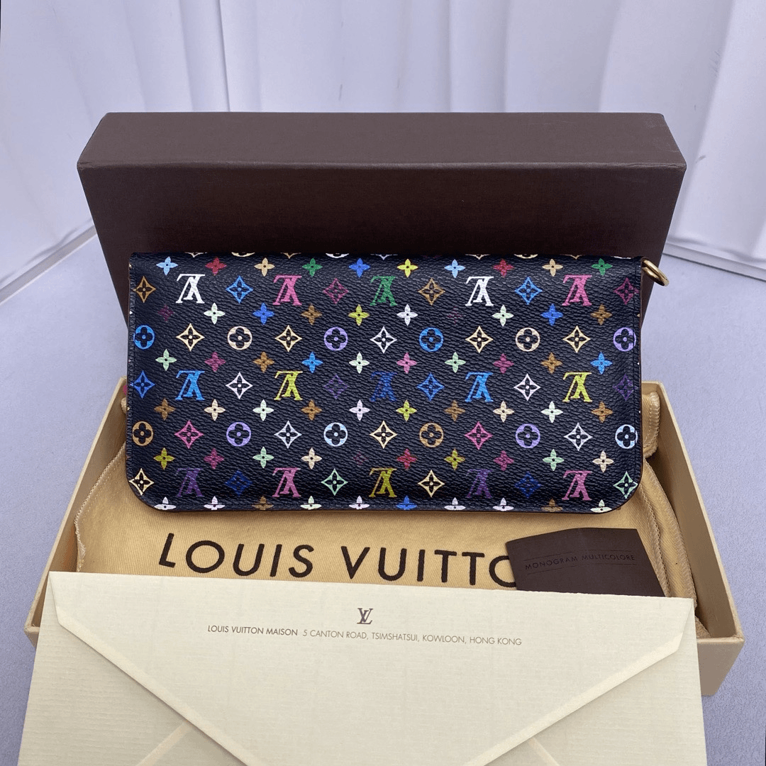 95新 LouisVuitton/路易威登 LV黑三彩长款钱包 8805174