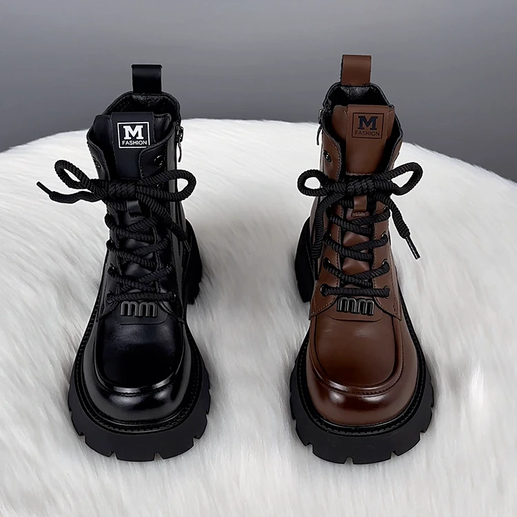 厚底马丁靴女款2024新款秋冬季单靴女马丁靴女款爆款2024新款正品