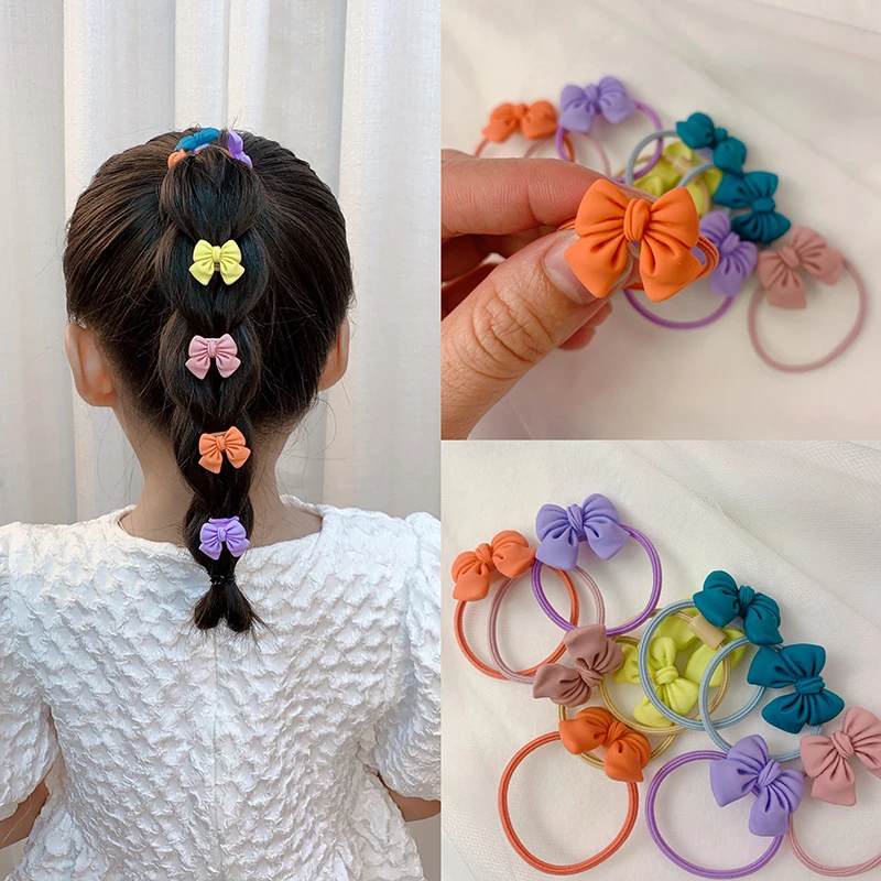 K70【10根装】儿童高弹力不伤发橡皮筋扎头发五色花发绳扎马尾