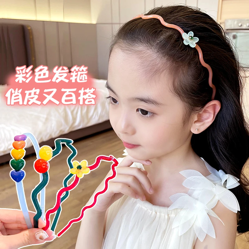 K116新款儿童防滑带齿发箍可爱女孩发箍刘海碎发头饰糖果色发卡