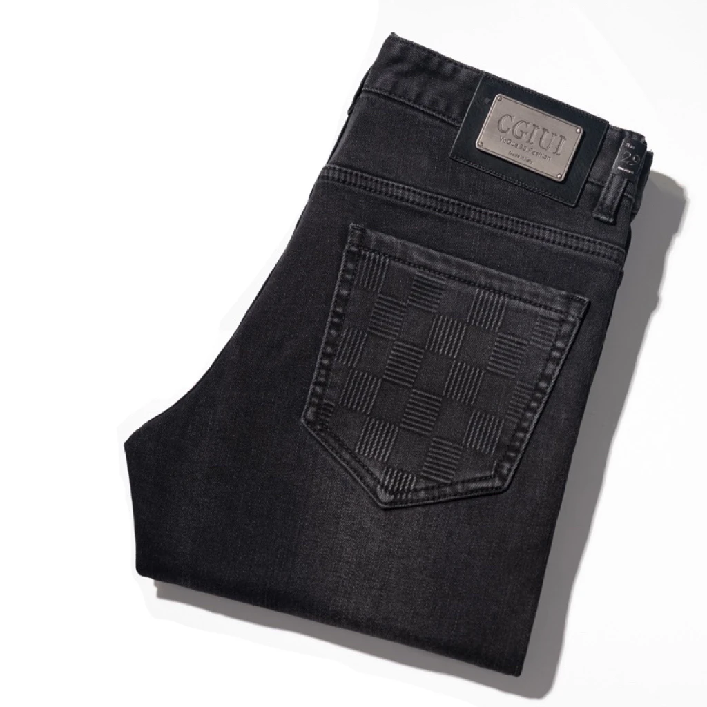【春季新款】新款黑灰色系加厚经典高端百搭男士小直筒高奢牛仔裤