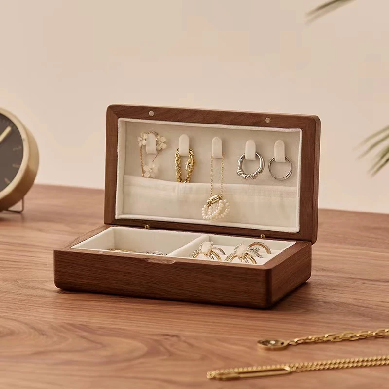 北美黑胡桃轻奢简约小巧饰品首饰收纳盒16.5*9.5*4.5cm