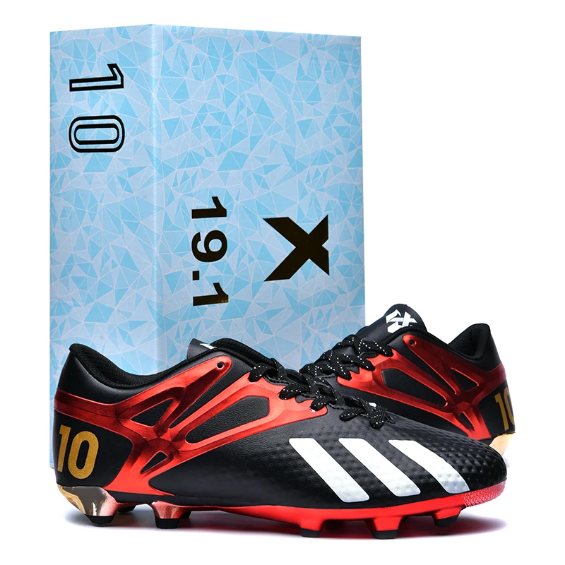 梅西10周年纪念版足球鞋猎鹰X19男c罗刺客成人AG长钉儿童训练鞋女