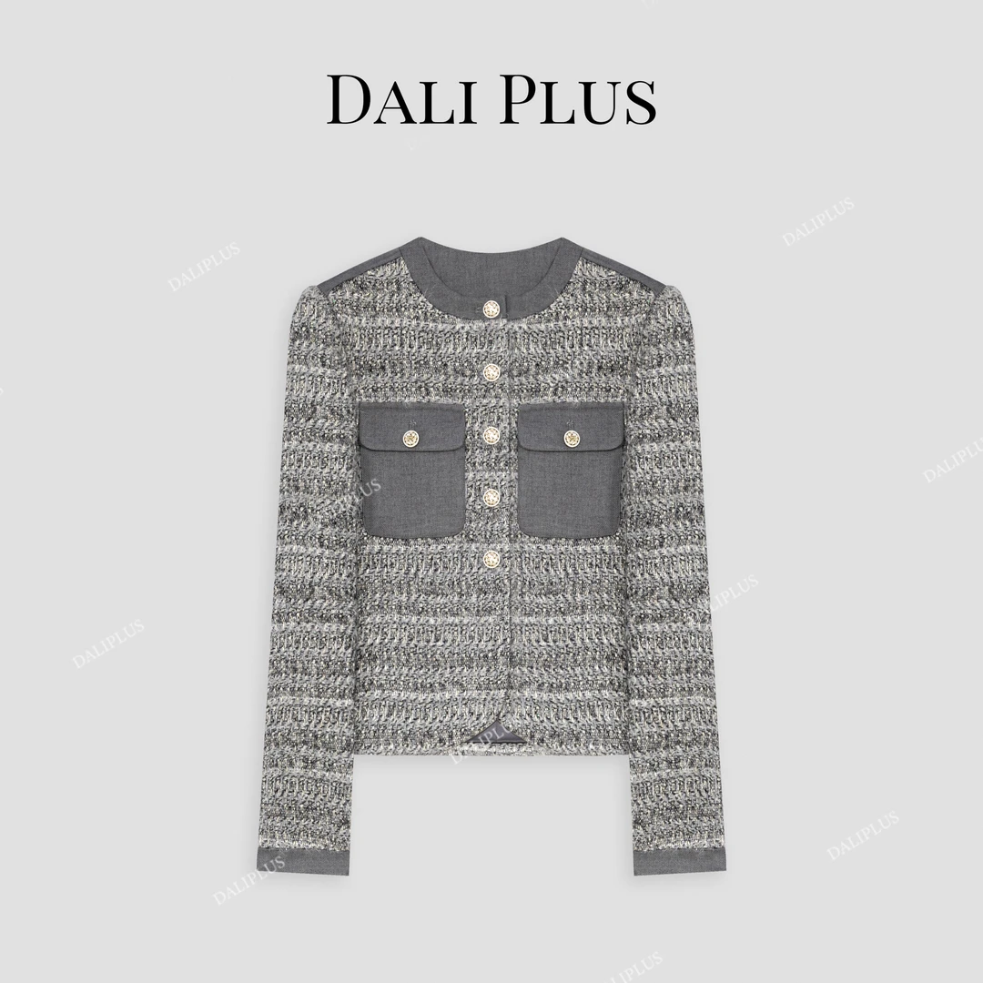 DALI PLUS法式高级气质绵羊.毛编织小香风外套-D4CH0051