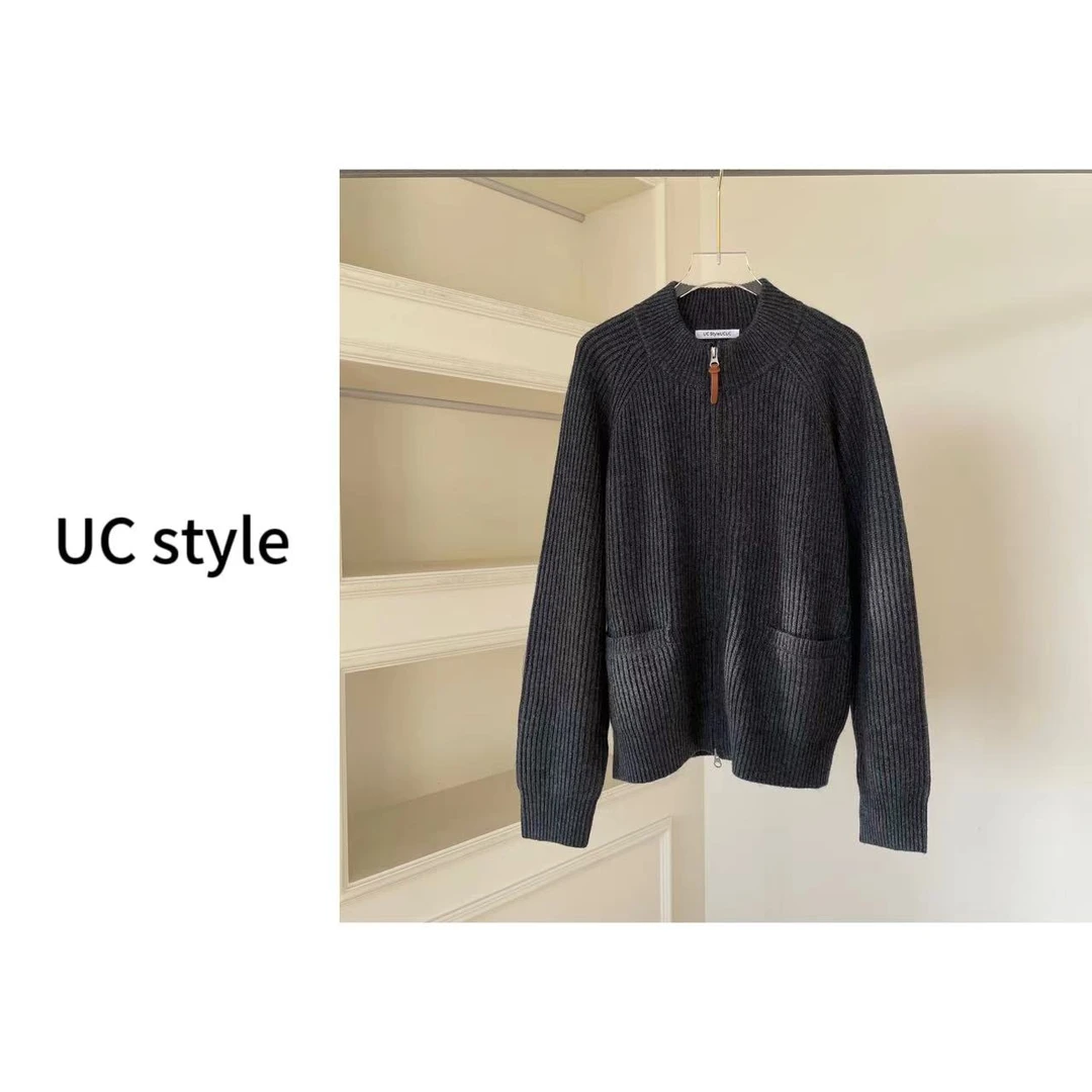 FD24S066【30羊毛】拉链插肩针织开衫主播穿S码