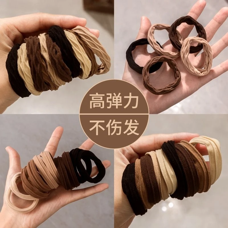 网红高弹力耐用皮筋女扎头发圈皮套女头绳加粗发绳头饰不伤发头饰