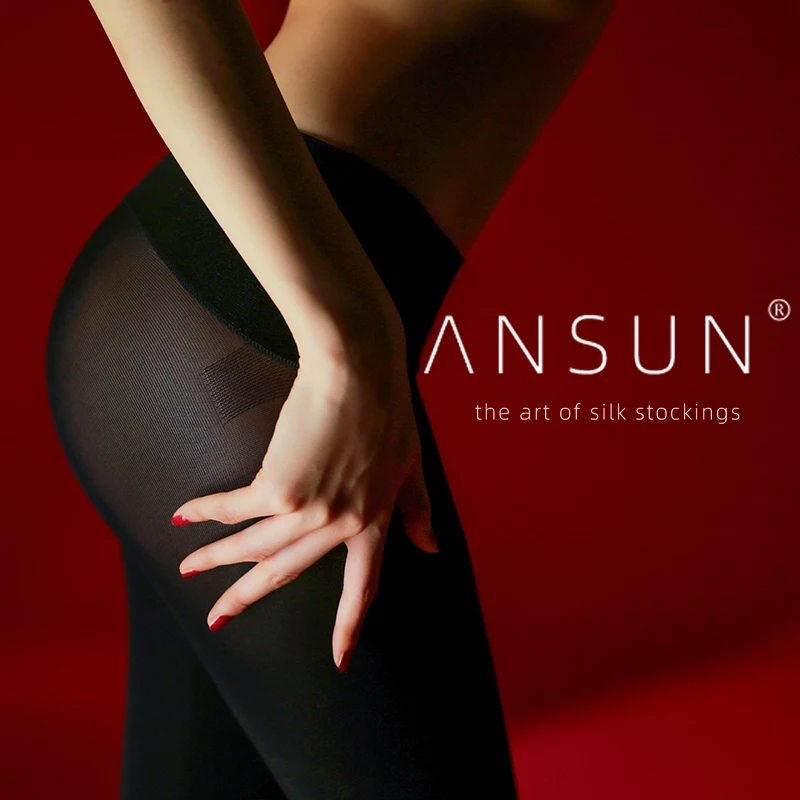 安幸绫感®「暮」80D天鹅绒柔滑哑光360度无痕无缝裆连裤黑丝袜女