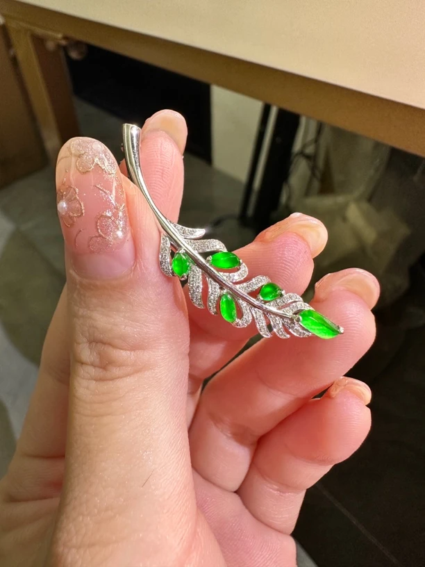 玻璃种起荧吊坠胸针两用款尾款