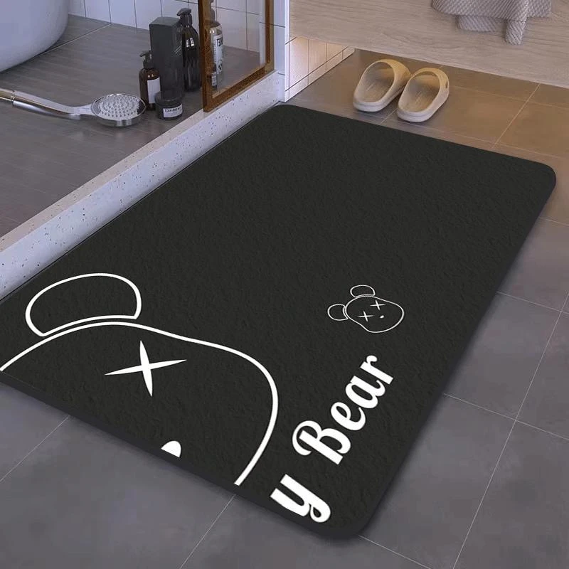 硅藻泥吸水垫厕所浴室卫生间门口防滑速干软地垫厨房家用耐磨地垫