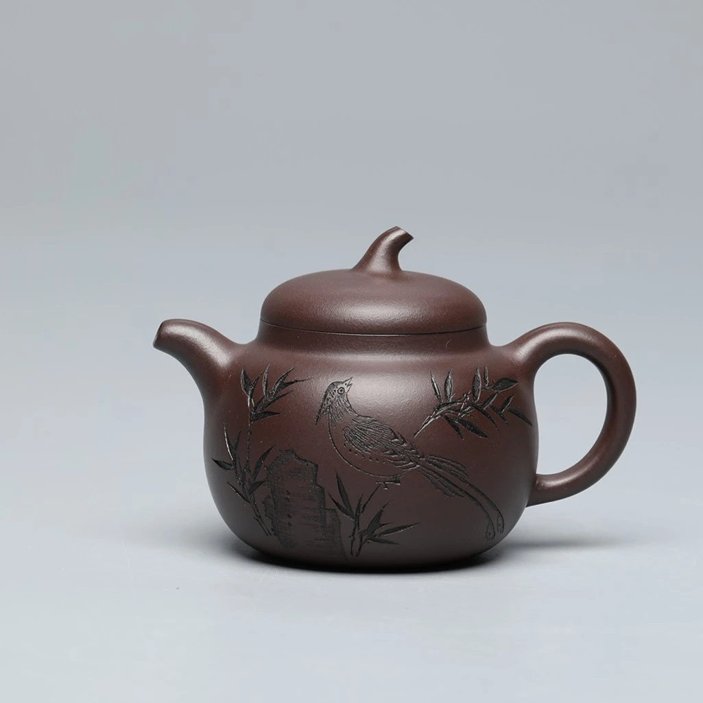 乐ZYC 22达观【玉壶堂】杨华启 茄瓜 一厂拼紫200手工紫砂壶匠心