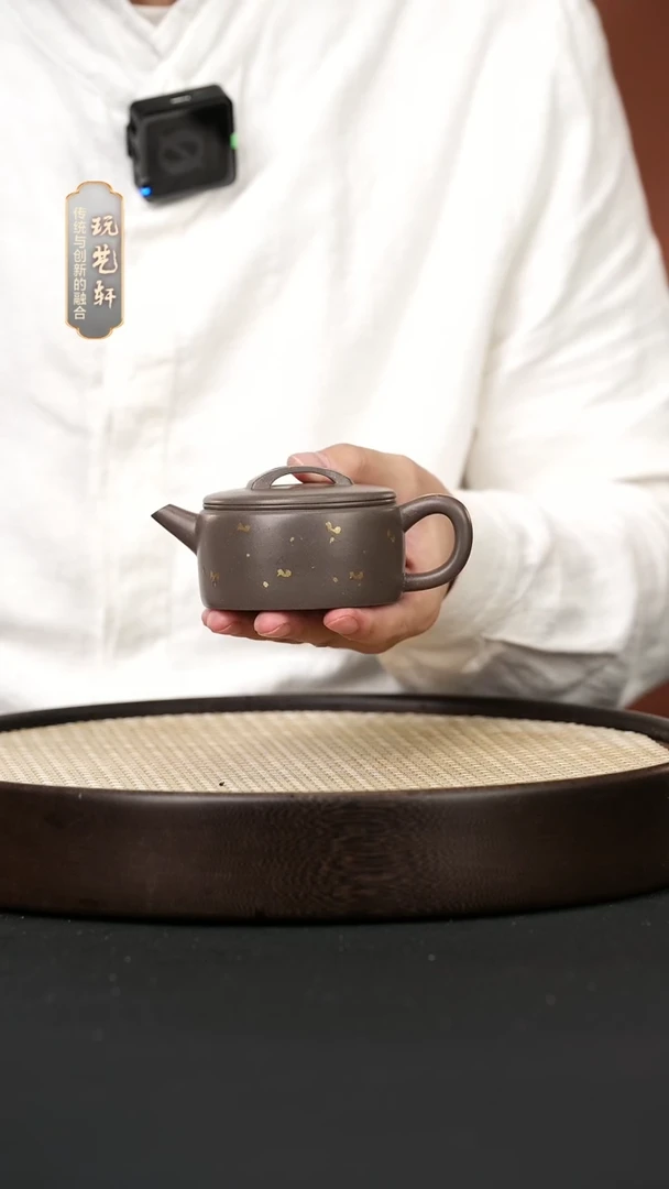 【闪购商品】紫砂茶壶凯DG汉瓦-洒金-砂之源蟹壳青160