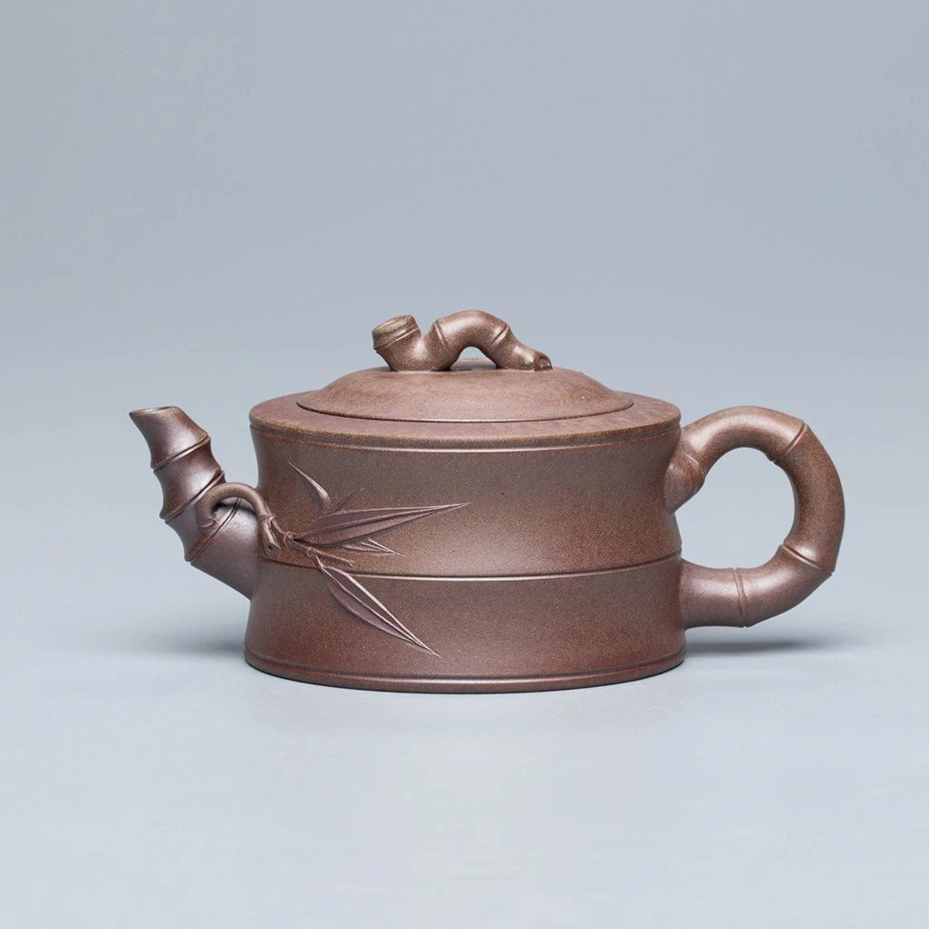 ZJ 26达观【大吉羊】何成 竹段 翡翠金砂 250cc手工紫砂壶匠意