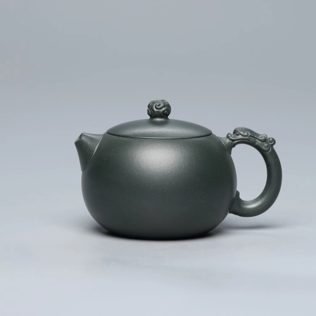 乐XXD 40达观【蜀中徐门】徐杏娣 龙纹西施 墨绿泥260cc紫砂壶尚古