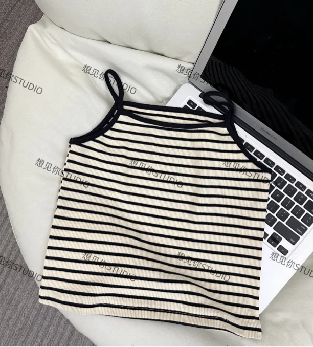 想见你STUDIO 精致感条纹吊带内搭显瘦打底