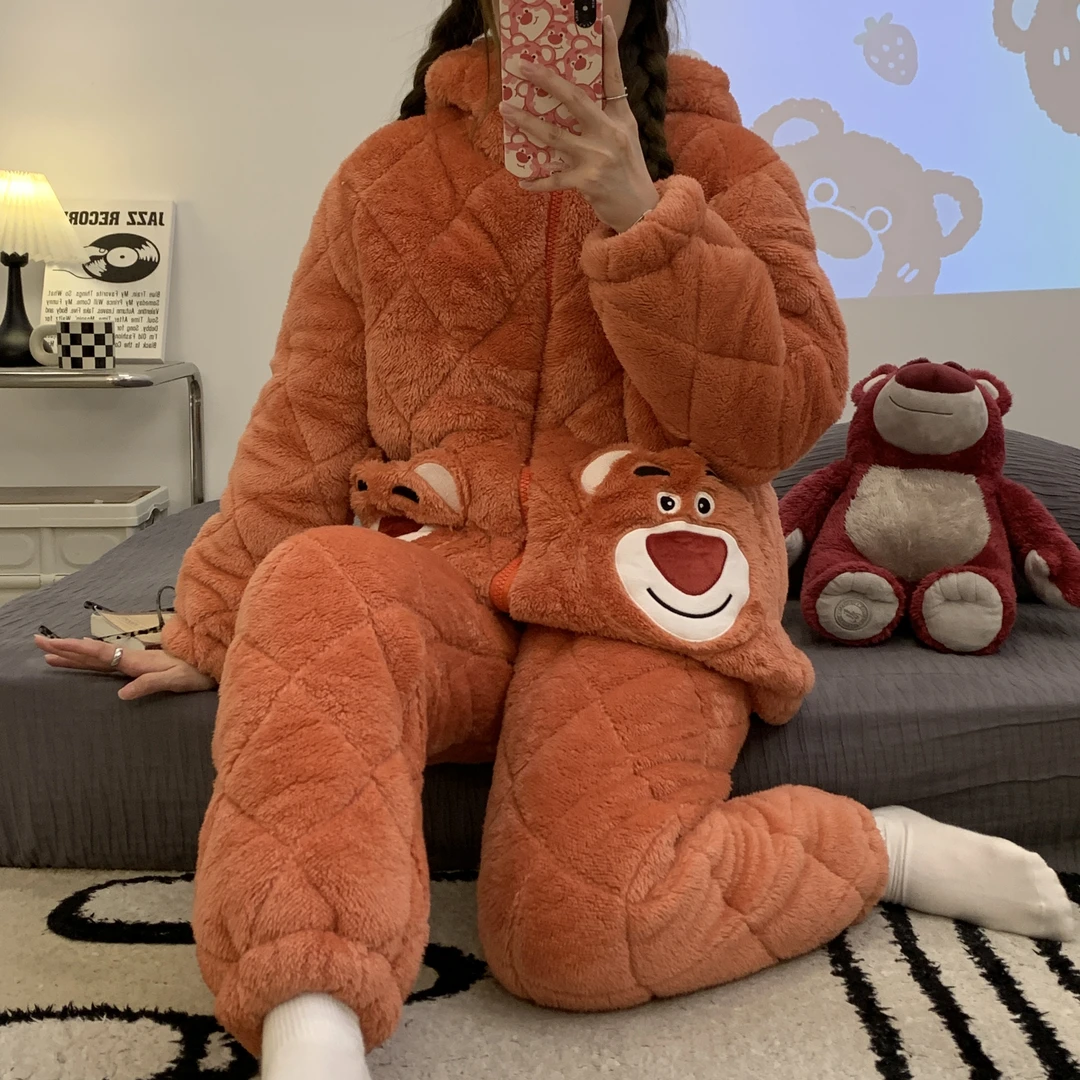 【正品】冬季加厚女士睡衣三层夹棉保暖家居服棉袄-22525