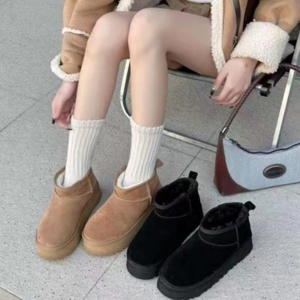 1919女款冬季防寒时尚休闲百搭加厚加绒保暖高帮雪地靴