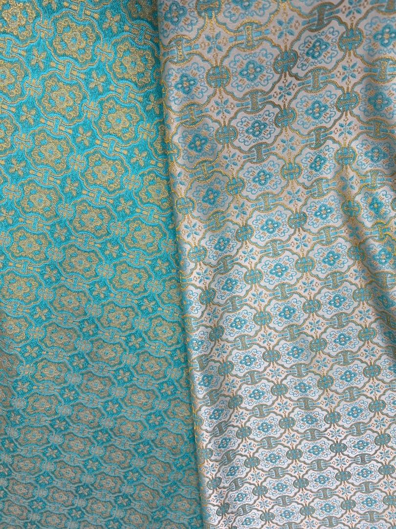 人丝桑蚕丝双面异色宋锦国风面料【ZV8914】