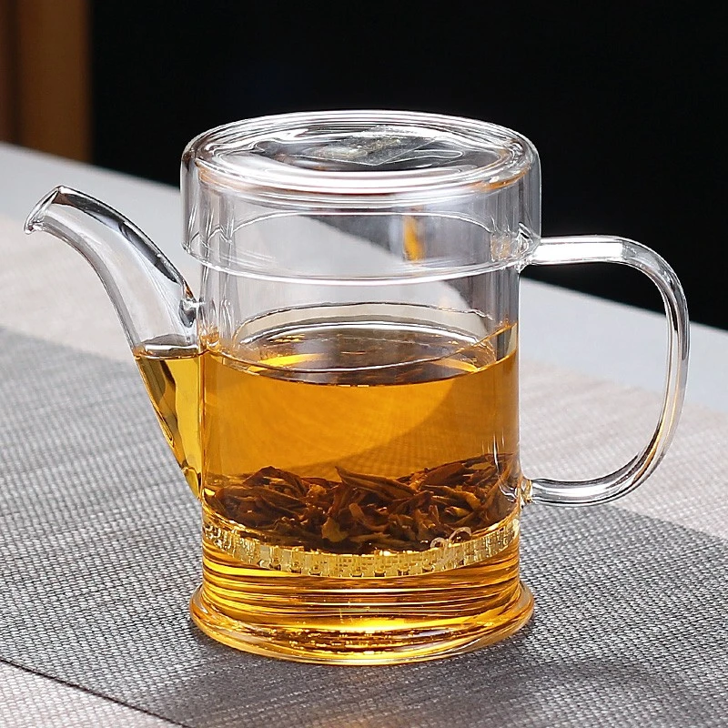 玉兰香全玻璃泡茶壶红茶绿茶冲茶器加厚家用茶水分离泡茶大号茶具