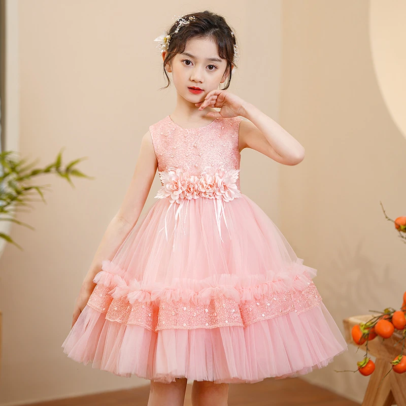女童公主裙夏季新款蓬蓬纱礼服裙儿童洋气演出服小女孩生日连衣裙