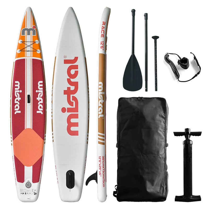 12尺6桨板SUP充气休闲划水板专业站立式竞速巡航滑水板微瑕特价