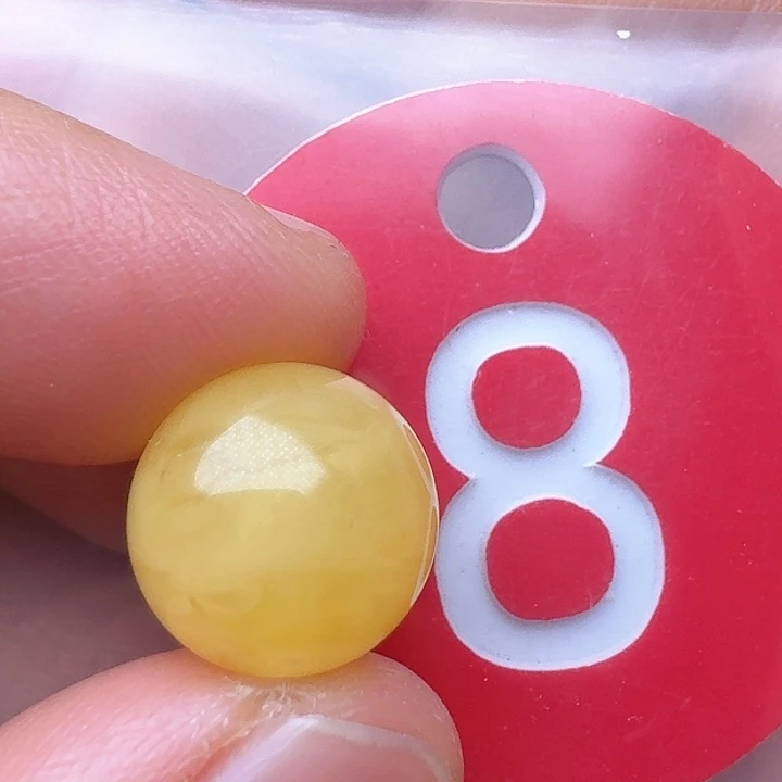 蜜蜡裸石未镶嵌花粉12m m
