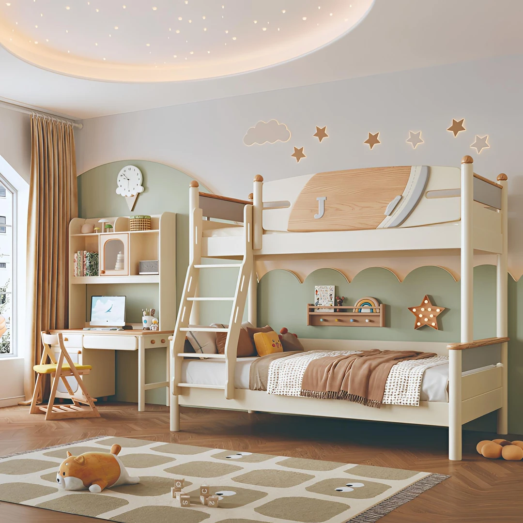 上下铺双层床两层上下床高箱床儿童高低床红全实木小户型子母床