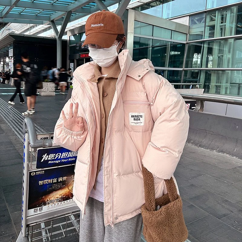 2024反季羽绒棉服女短款洋气连帽加厚棉衣面包服外套宽松冬季棉袄