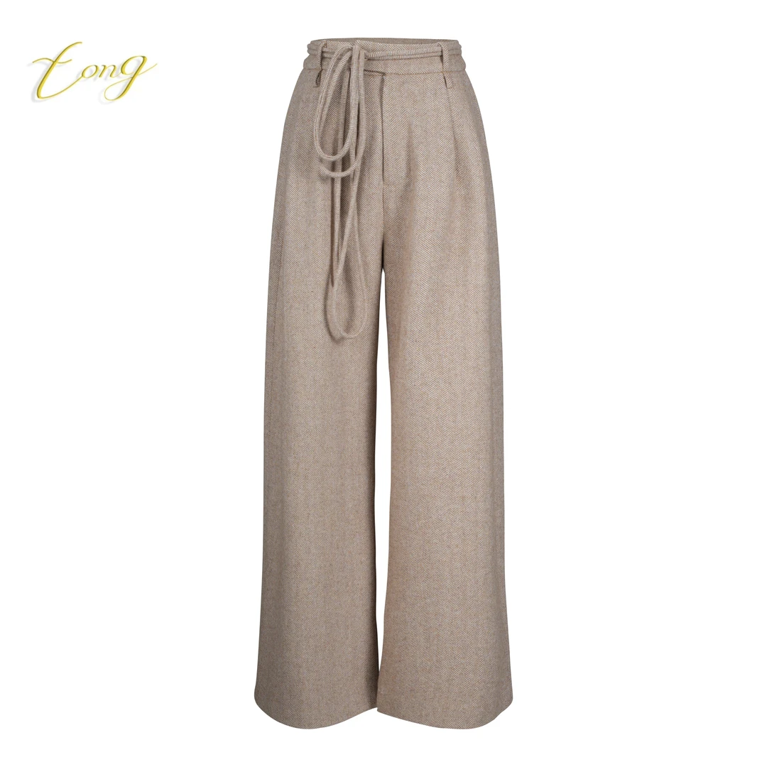 【彤姐原创】设计师款百搭垂感质感时尚轻奢裤腿西装裤W23K001