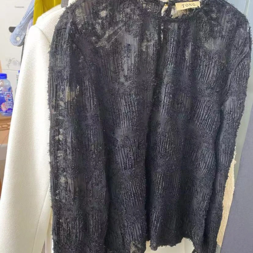 【彤姐原创】秋季设计师休闲时尚新款长袖蕾丝打底衫上衣086557