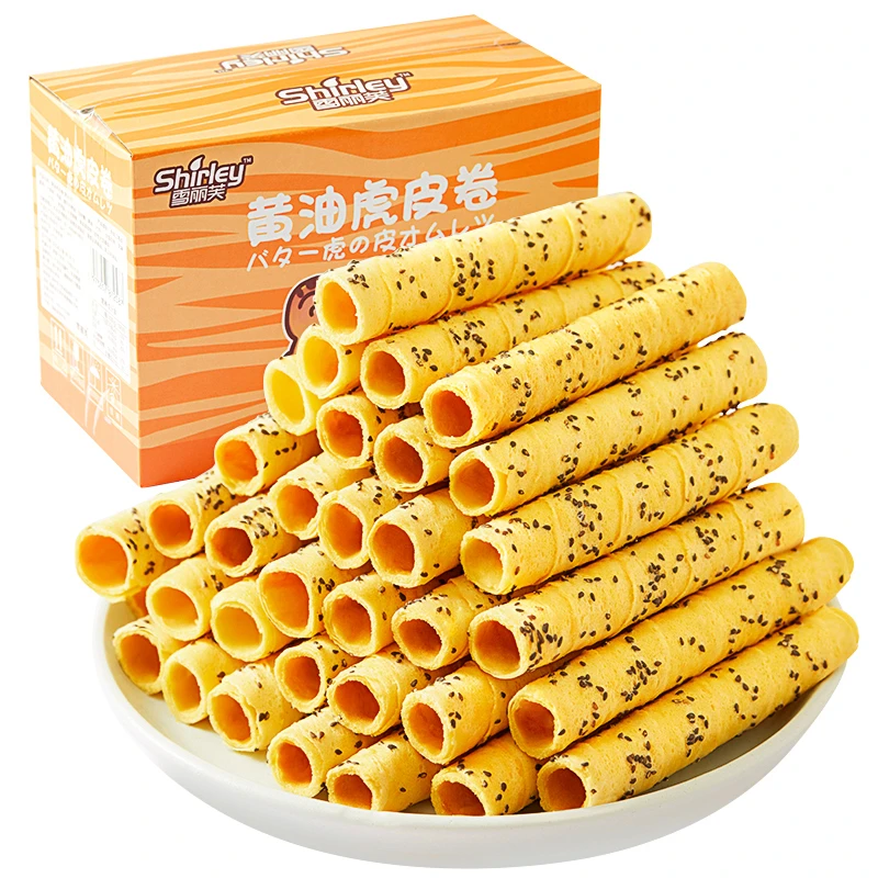 雪丽芙解馋办公室零食酥脆醇香浓郁黄油虎皮卷蛋卷休闲香酥早餐