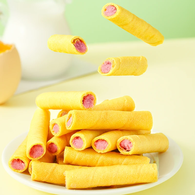 【一箱72根】芝士咸蛋黄香芋夹心蛋卷酥脆精选休闲健康年货小零食