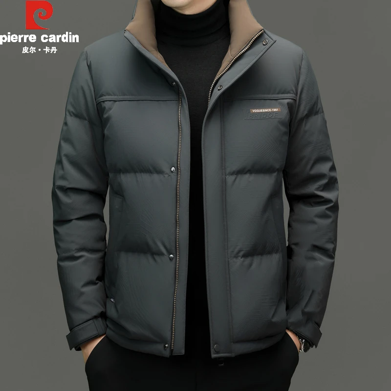 皮尔卡丹短款高端冬季高级感男士羽绒服加厚保暖防寒立领潮流外套