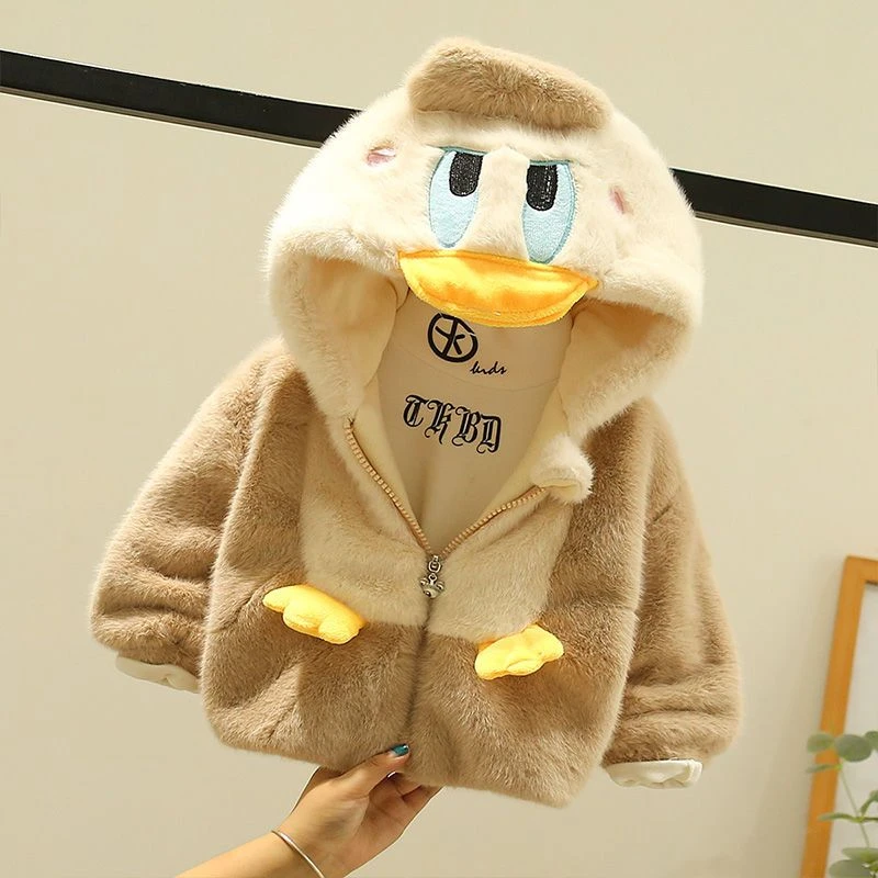 宝宝棉服冬装新款婴幼儿水貂绒加绒棉衣男女童毛毛衣秋冬宝宝外套