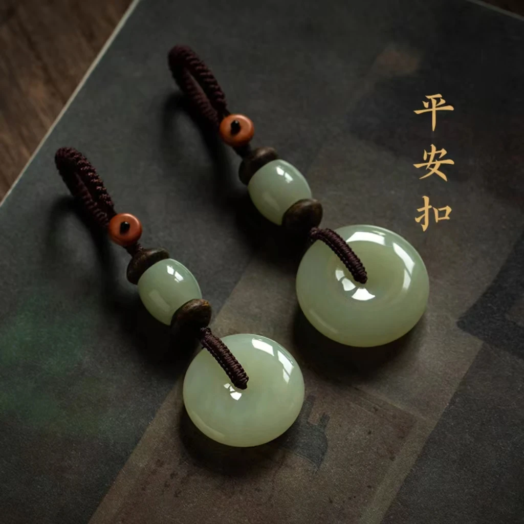 信仰保真天然平安扣汽车钥匙挂饰吊坠男女创意钥匙挂坠手工送礼物