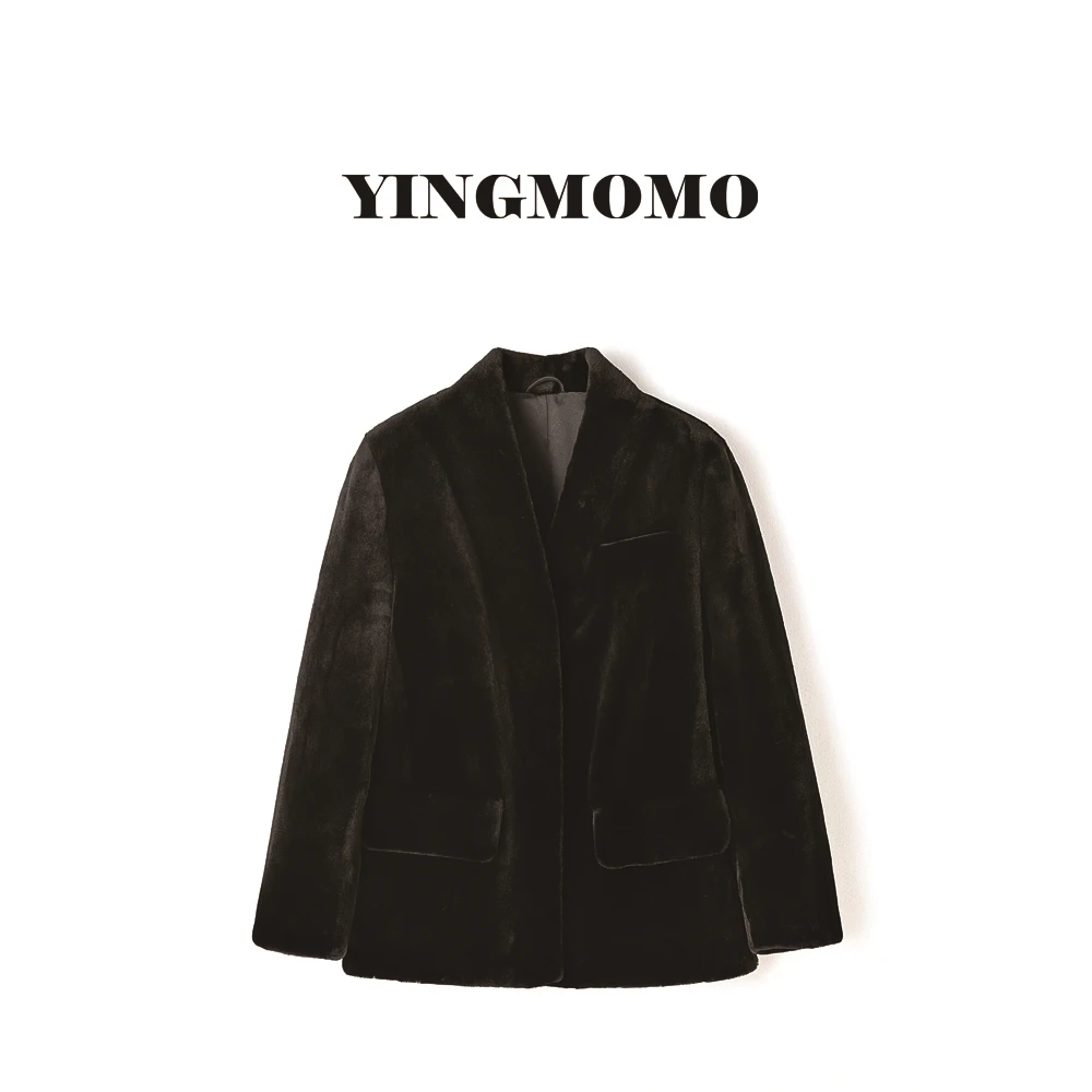 【YINGMOMO】影哥「雅痞女士」人越富 衣越素黑色水貂皮草 JL23827