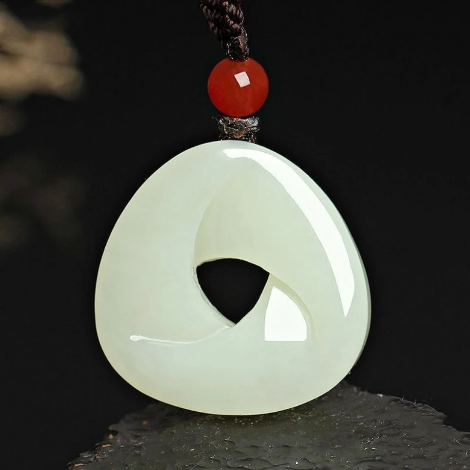 和田玉时来运转平安扣吊坠玉峰回路转玉坠男女转运挂坠项链送证书