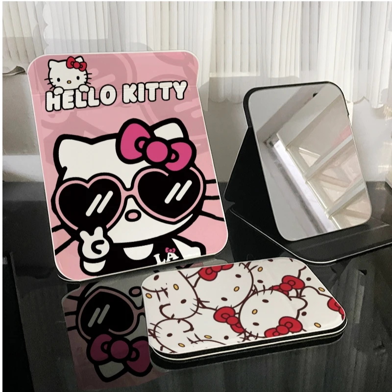 镜子hello kitty猫折叠镜化妆镜随身携带小镜子家用办公补妆镜